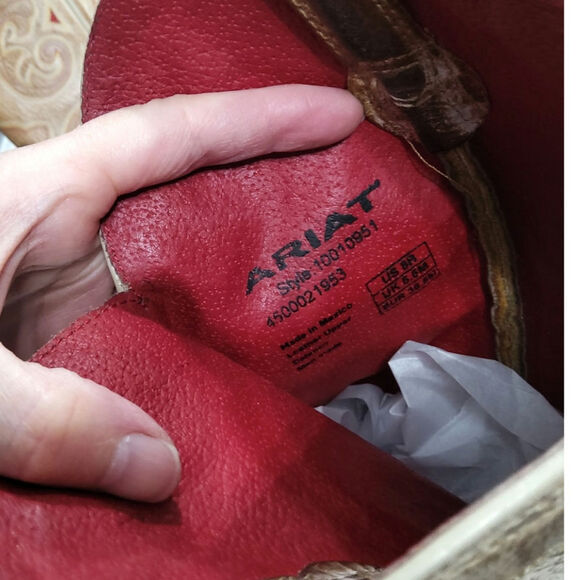 ARIAT Madrina macchiato/ red western boots women's size 8B square toe cowgirl - Picture 9 of 9